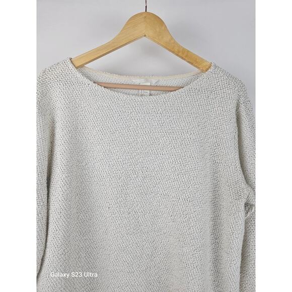 Women's H&M cream colored waffle knit sweater size large - Picture 3 of 6